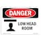 Signmission Safety Sign, OSHA Danger, 3.5" Height, Low Head Room, Landscape OS-DS-D-35-L-2475 - alternate 1